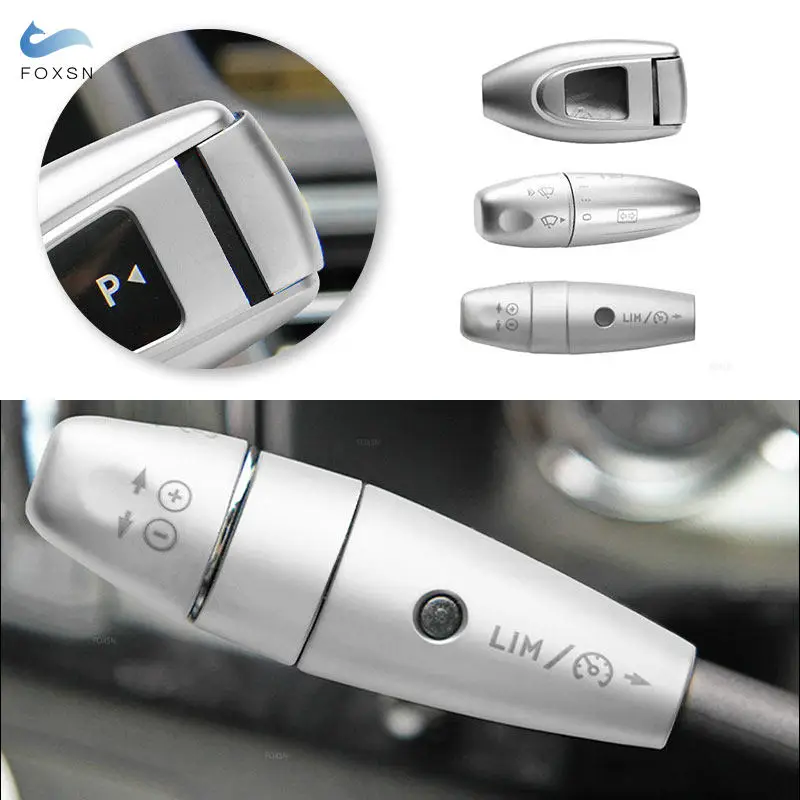 ABS Silver Car Accessories Wiper Shift Lever Cruise Trim Cover For Mercedes S Class W221 2006 2007 2008 2009 2010 2011 2012 2013
