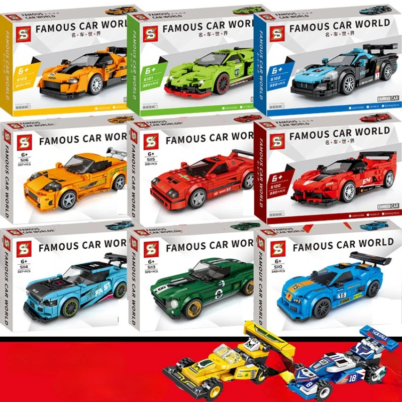 

2023 new Super Race car Compatible city Speed Champions Great Vehicle Racing model Building blocks bricks sports Kit sets toy