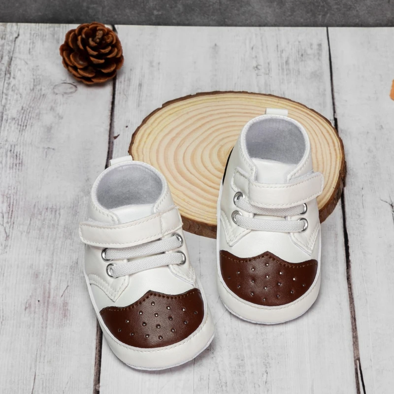 

Kids Print Baby High Tops Sports Shoes Autumn Spring T-strap Casual Sneakers Soft Anti-slip Sole Color Blocked First Walkers