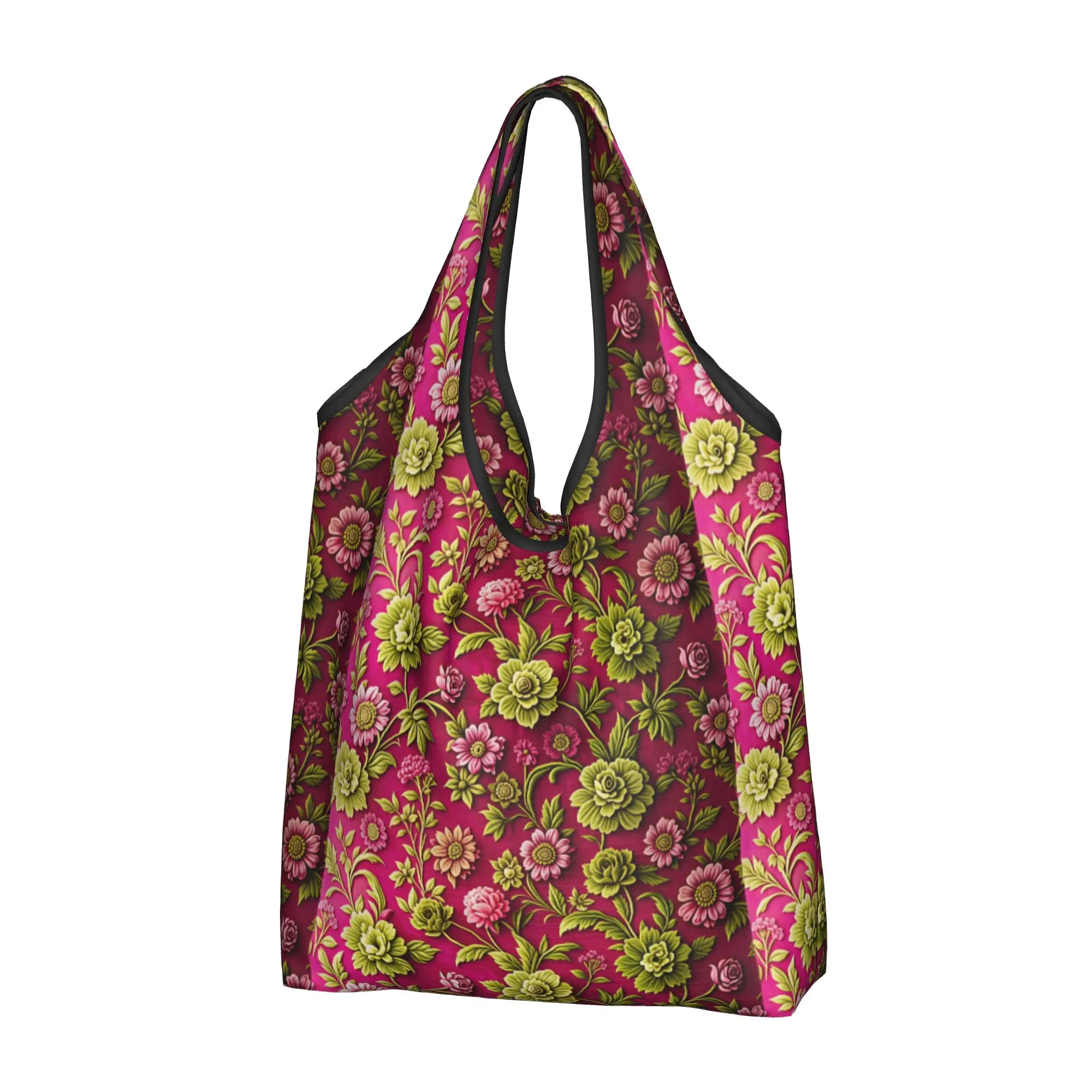 Fashion Trend 3D Flowers Groceries Tote Shopping Bag Women Funny Luxury High 3D Floral Shopper Shoulder Bag Big Capacity Handbag
