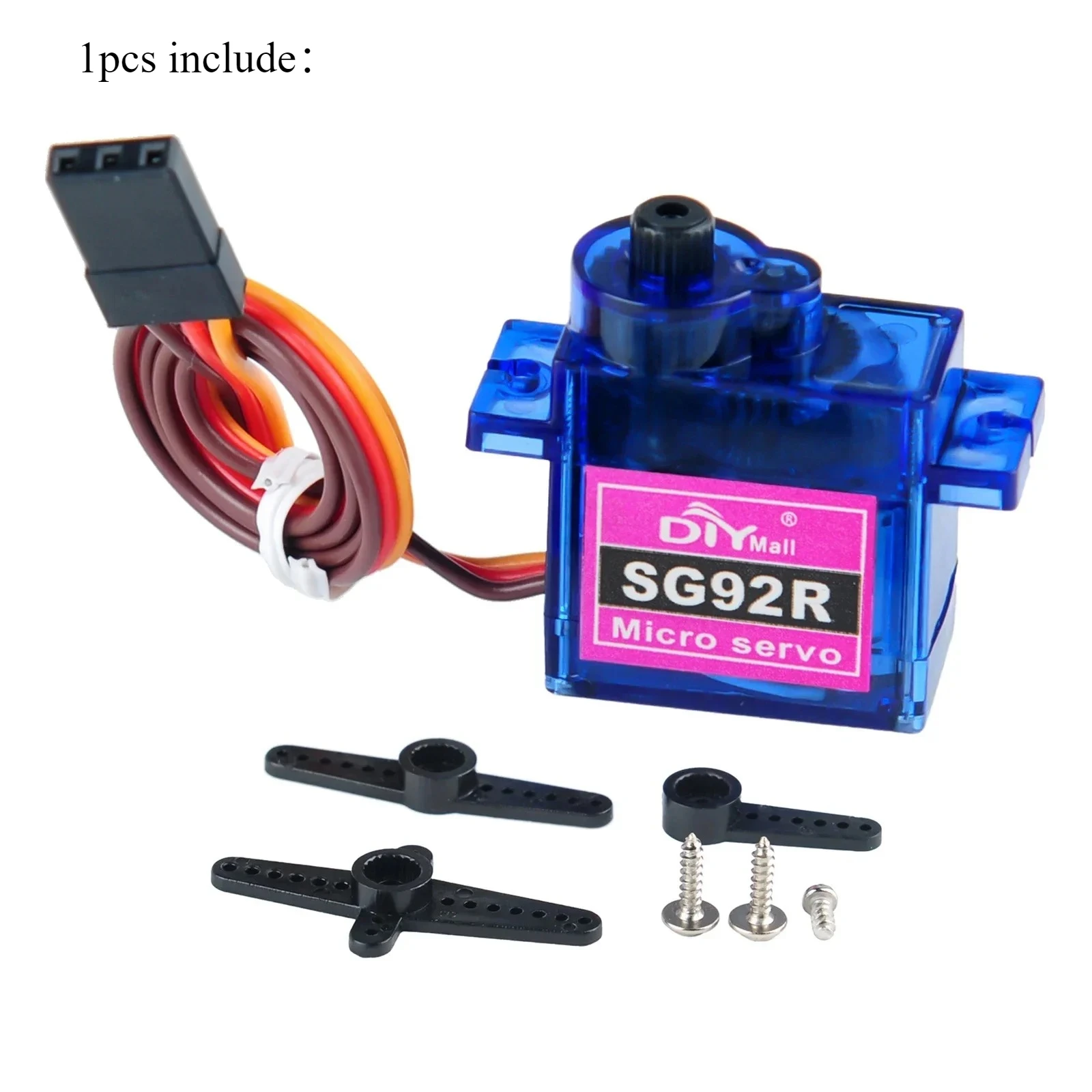 Silnik analogowy mikro-serwo 9g SG92R 360/270/180 stopni z ciągłym obrotem i regulowanym kątem, 4.8-6V do robotów, modeli samolotów RC.