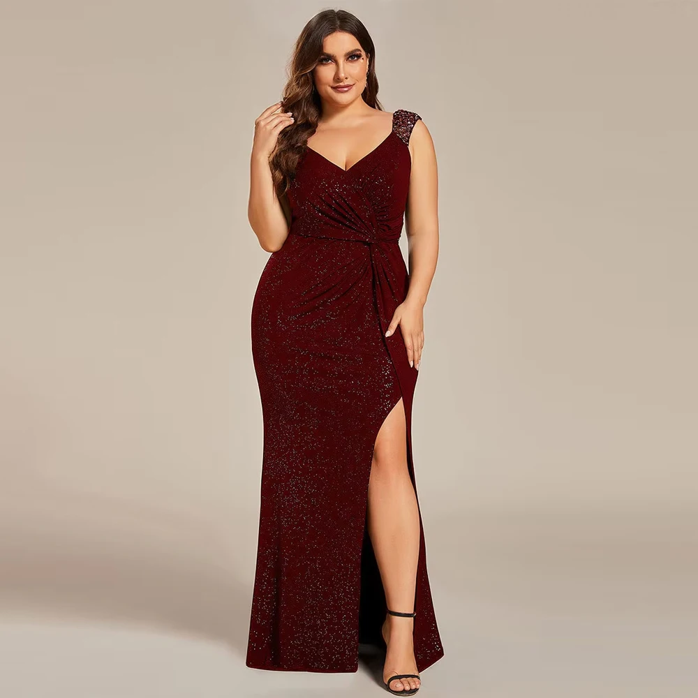 BAZIIINGAAA Party Dress Plus Glitter Split Evening Dresses