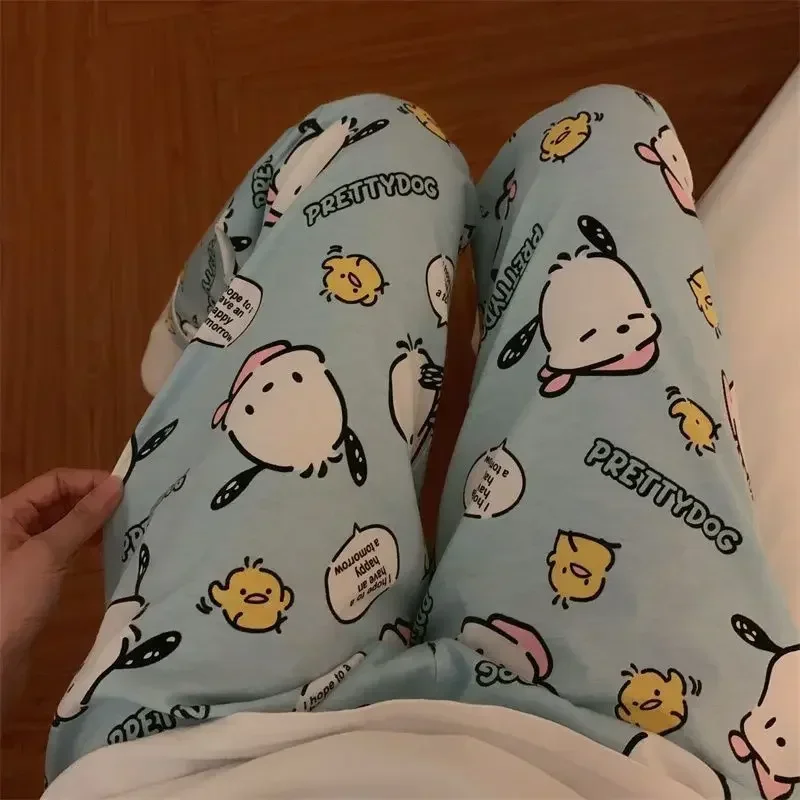 

Sanrio kuromi Girls Spring and Autumn Pajama Pants hello kitty Cartoon Cute Casual Pants Home sleepwear Pants