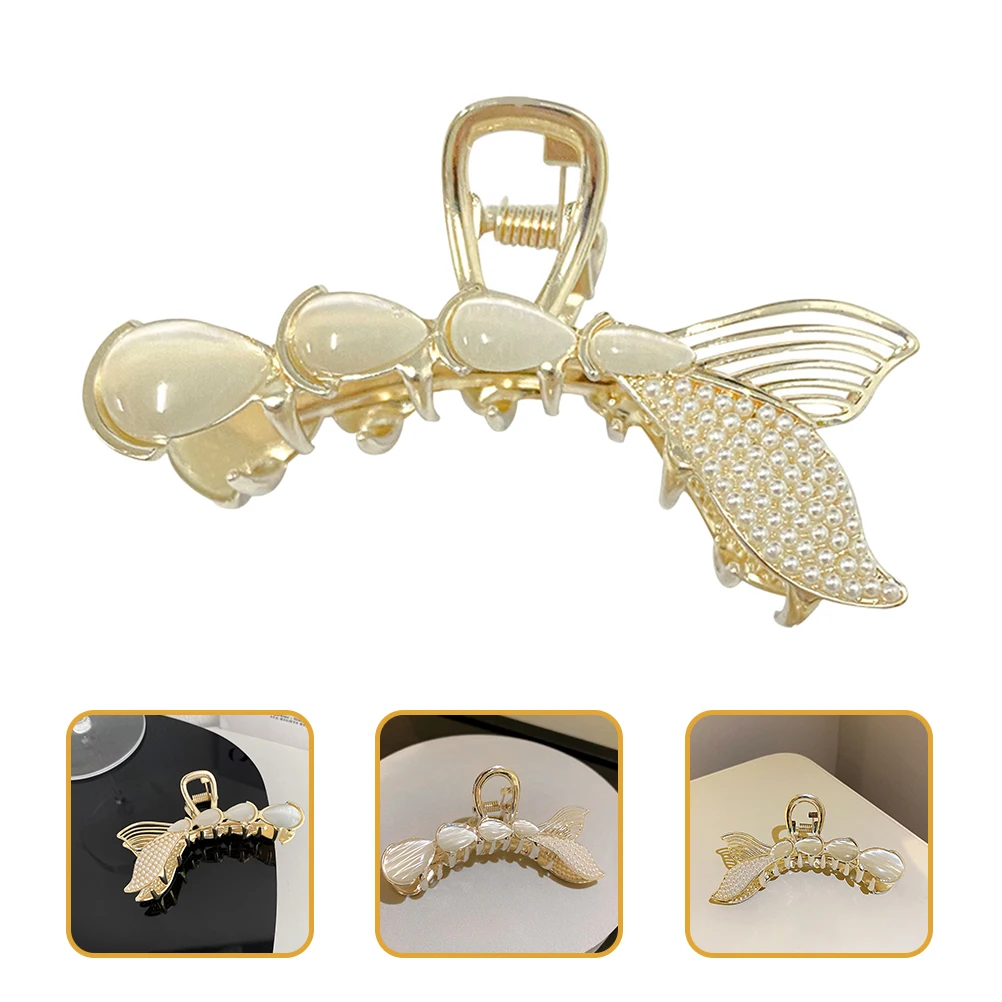

Fishtail Pearl Claw Clips for Thick Hair Extra Large Hairpin Decorative Women Back Claw Hair Clamps Clips Shark Holder