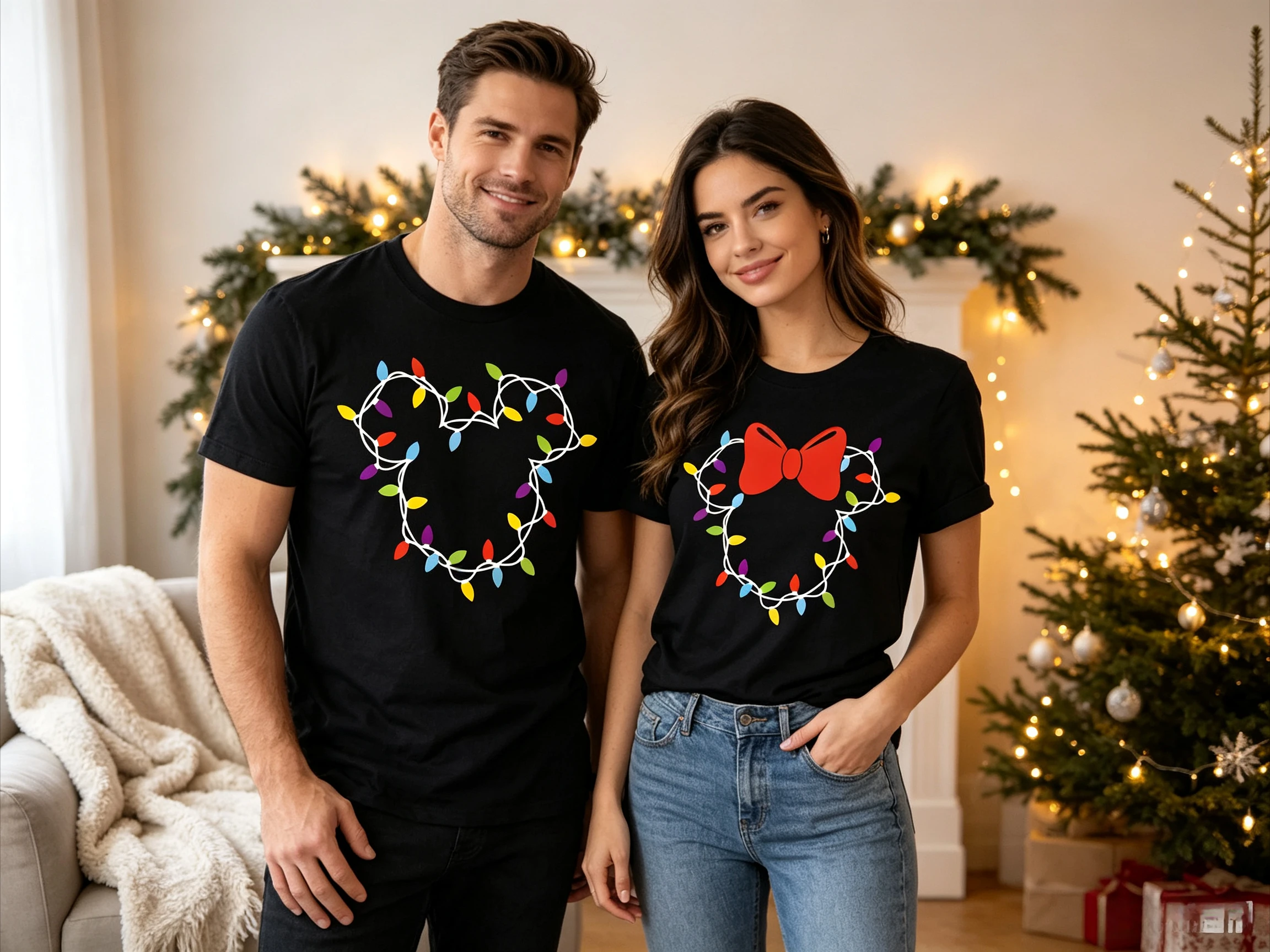 Adult Children Family Travel Parent Child Clothing Christmas Halloween Mouse Printed Cotton T-shirt Leisure Y2K Couple T-shirt