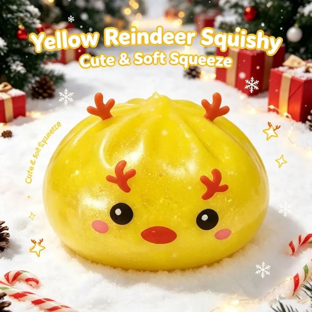 Snowman Christmas Dumplings Squishy Elk Soft Fidget Squeeze Fidget Realistic Lightweight Santa Squeeze Desk Accessory