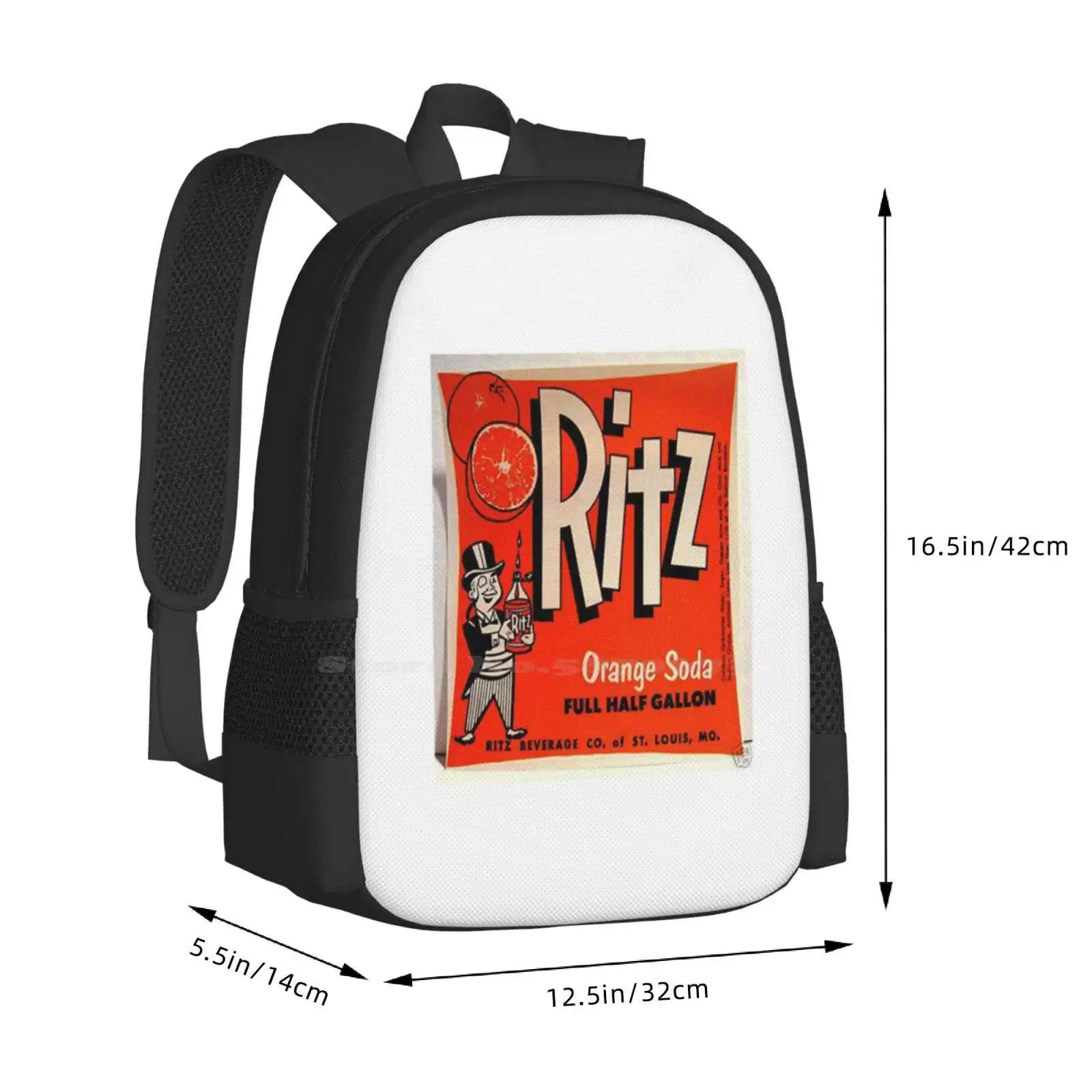 Ritz Orange Soda Hot Sale Backpack Fashion Bags Ritz Orange Soda By Ritz Beverage Missouri Half Gallon Old Soda Label Nostalgia