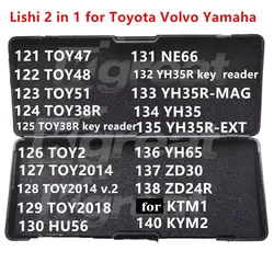 121-140 Lishi 2 in 1 2in1 TOY47 TOY48 TOY51 TOY38R TOY2 TOY2014 TOY2018 HU56 NE66 YH35R YH65 ZD30 ZD24R for KTM1 KYM2 for Volvo