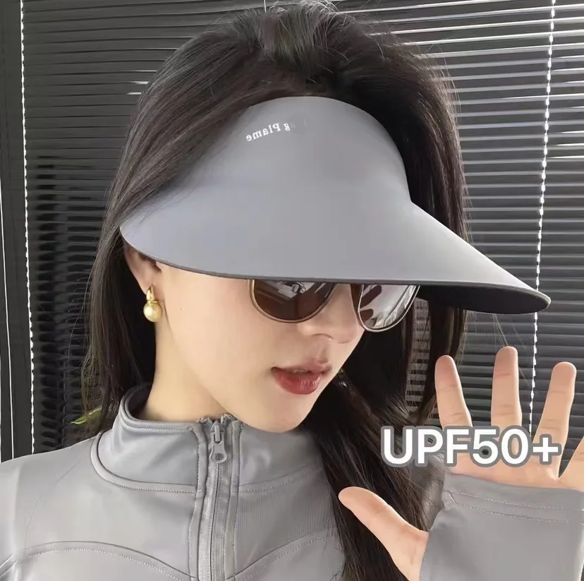 Traceless Eaves Sun Protection Hat Women's Summer UV Protection New Face Cover Empty Top Sun Hat Outdoor Sun Hat