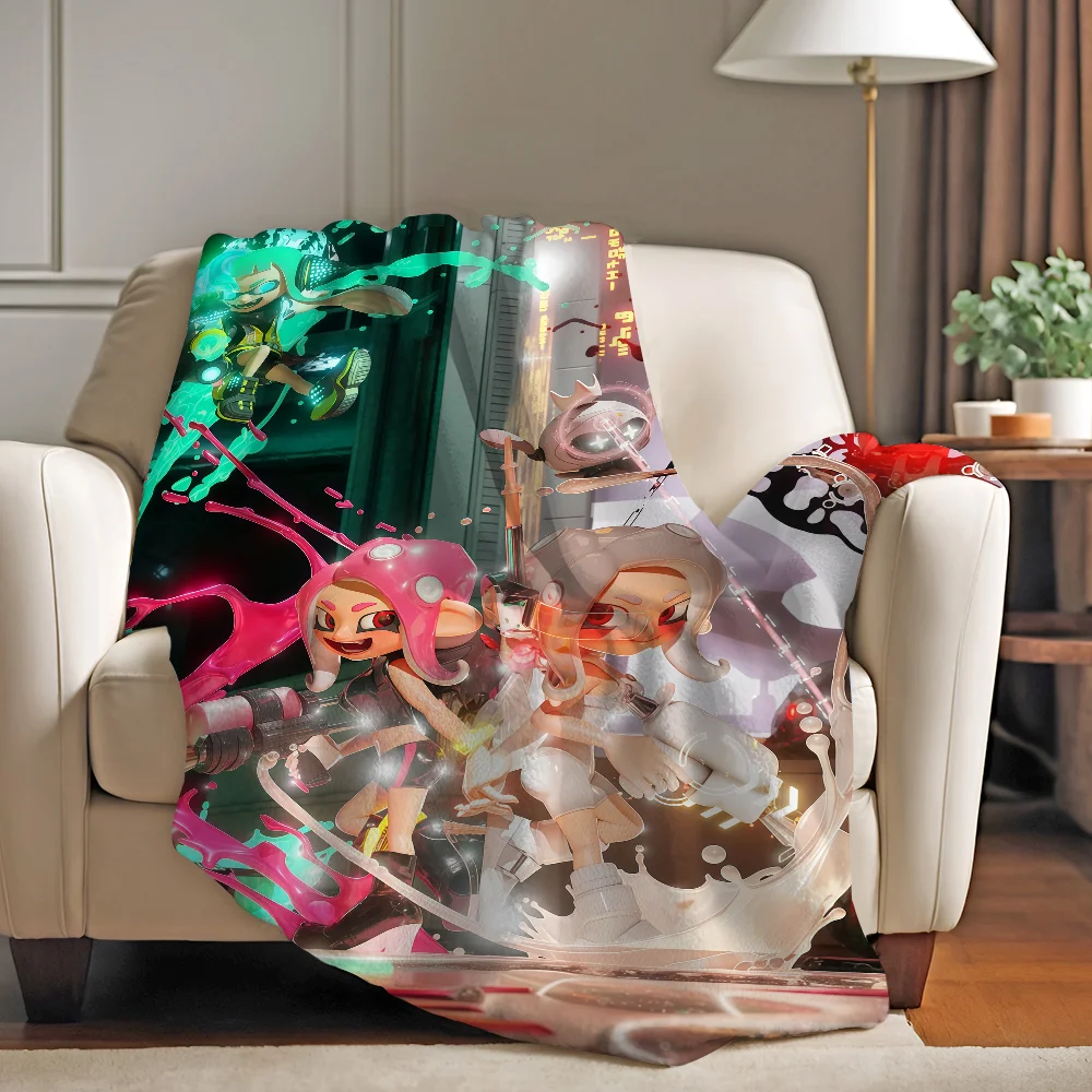 Video Game S-Splatoon 3 Blanket Warm And Soft Suitable For Bedroom Living Room Sofa Bed Office Travel Camping