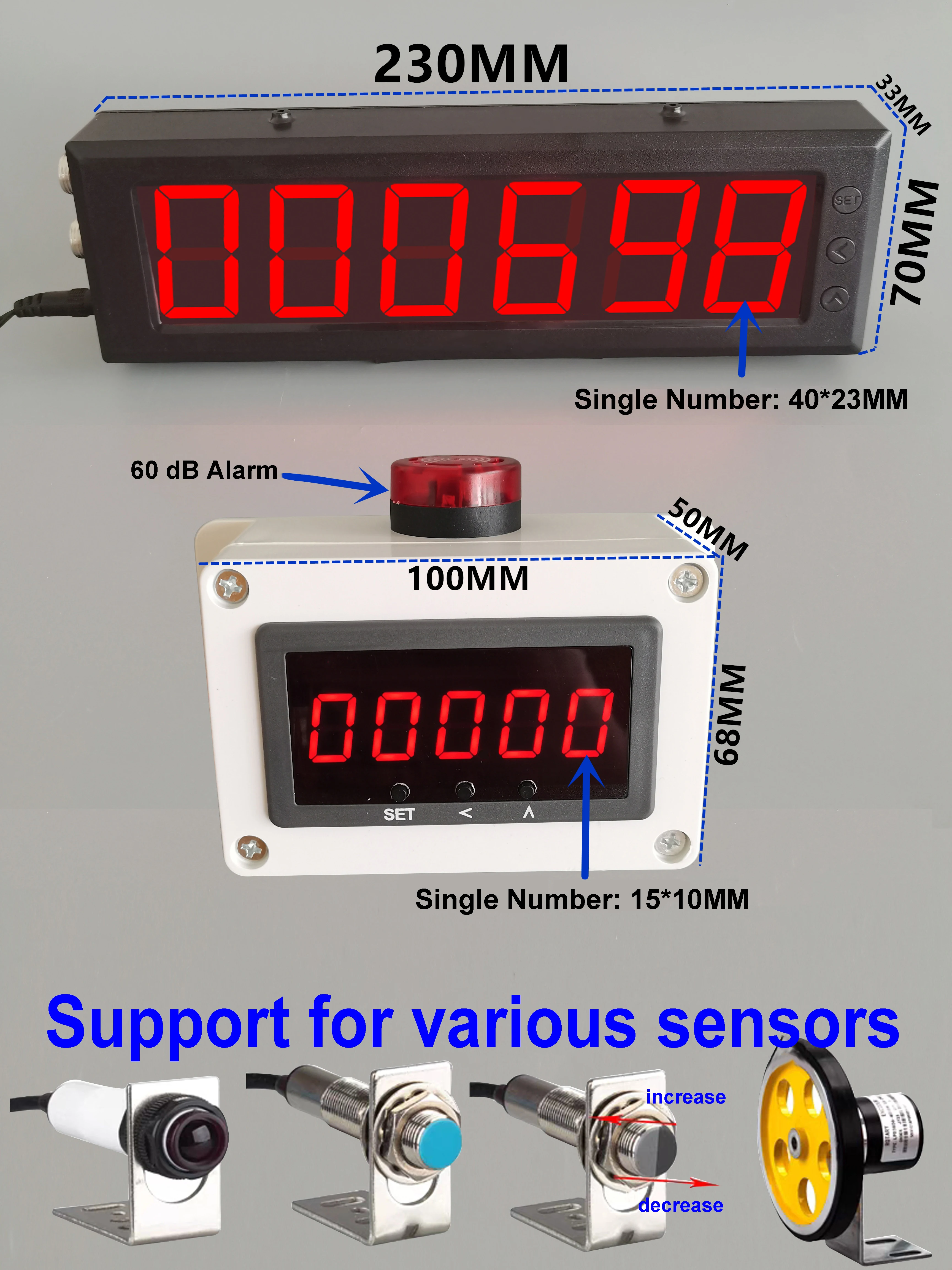 Contatore TLF e sensore di prossimità Linea di assemblaggio del trasportatore a raggi a induzione automatica Contametri con display digitale intelligente