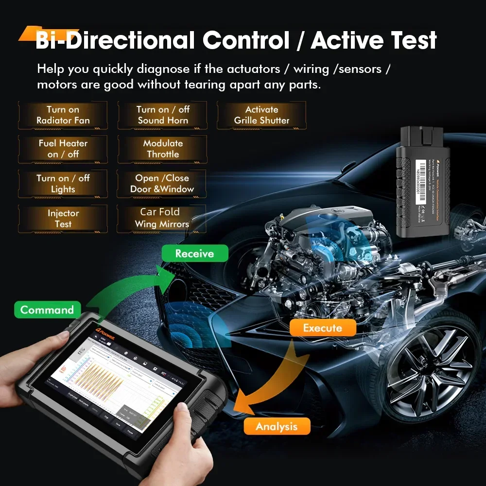 CAN FD DOIP Bidirectional Auto VIN OBD2 Automotive Scanner FOXWELL NT809BT Bluetooth 30 Plus Resets Car Diagnostic Tools