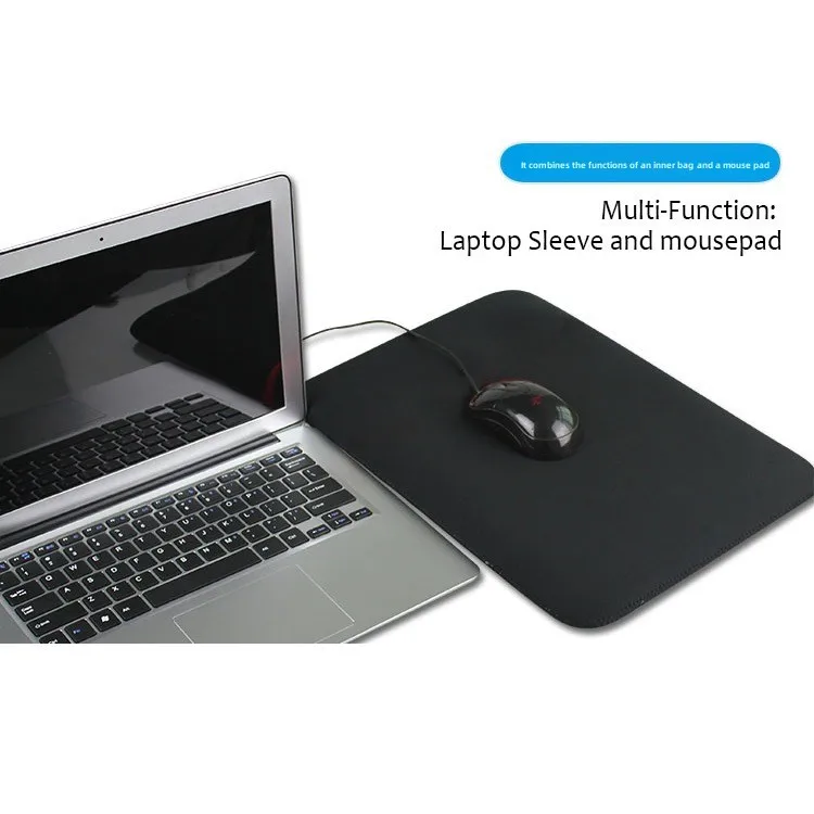 Neopren-Laptop-Hülle 7-17 Zoll Schwarze Schutztasche für Notebook Tablet Ultrabook – Detail 8