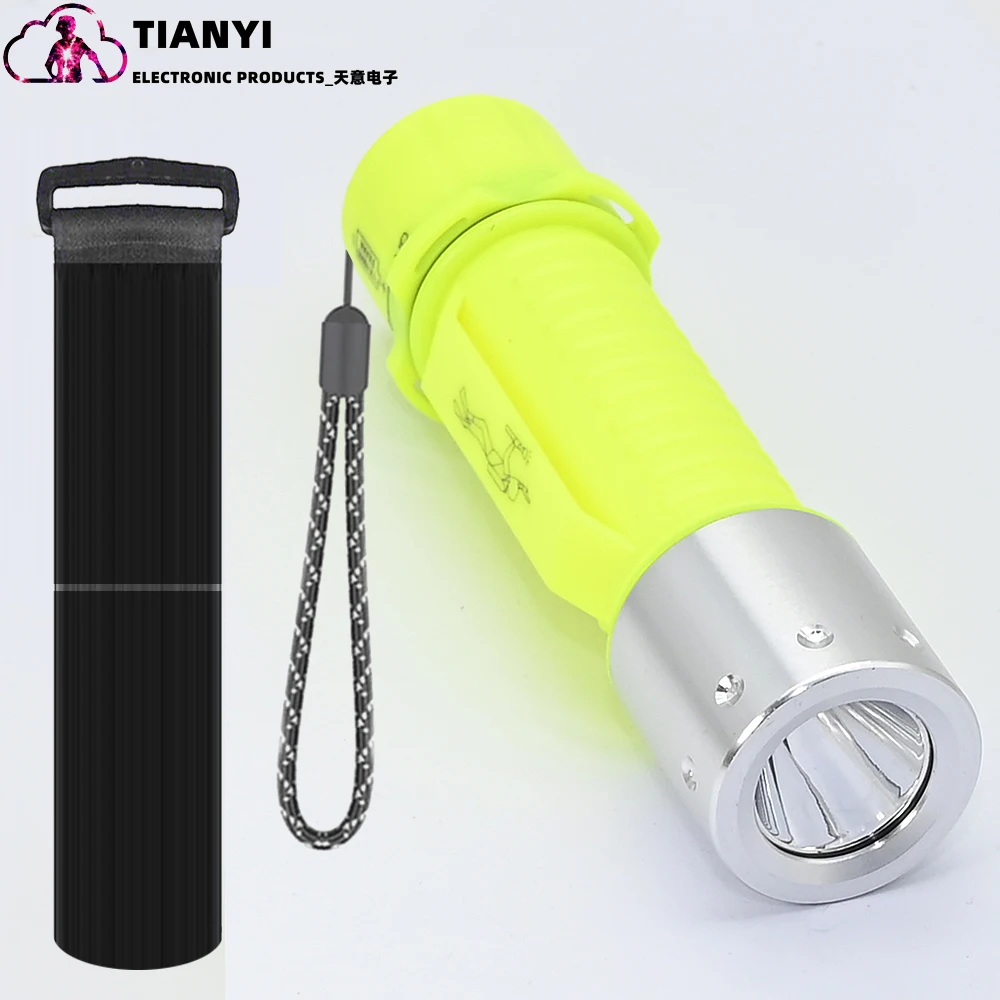 Diving Flashlight with Rechargeable Power, Scuba Dive Light Super Bright, Underwater Flashlights IPX8 Waterproof 3 Modes Dive