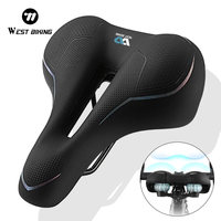 WEST BIKING Bicycle Ergonomic Saddle MTB Road Bike Rail Thicken Shockproof Cycling Seat Hollow Soft Breathable Bike Cushion