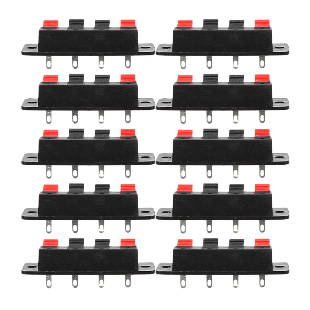 

10 Pcs Line Clamp Wire Connectors Push-in Speaker for Home Stereo Audio Terminals Abs