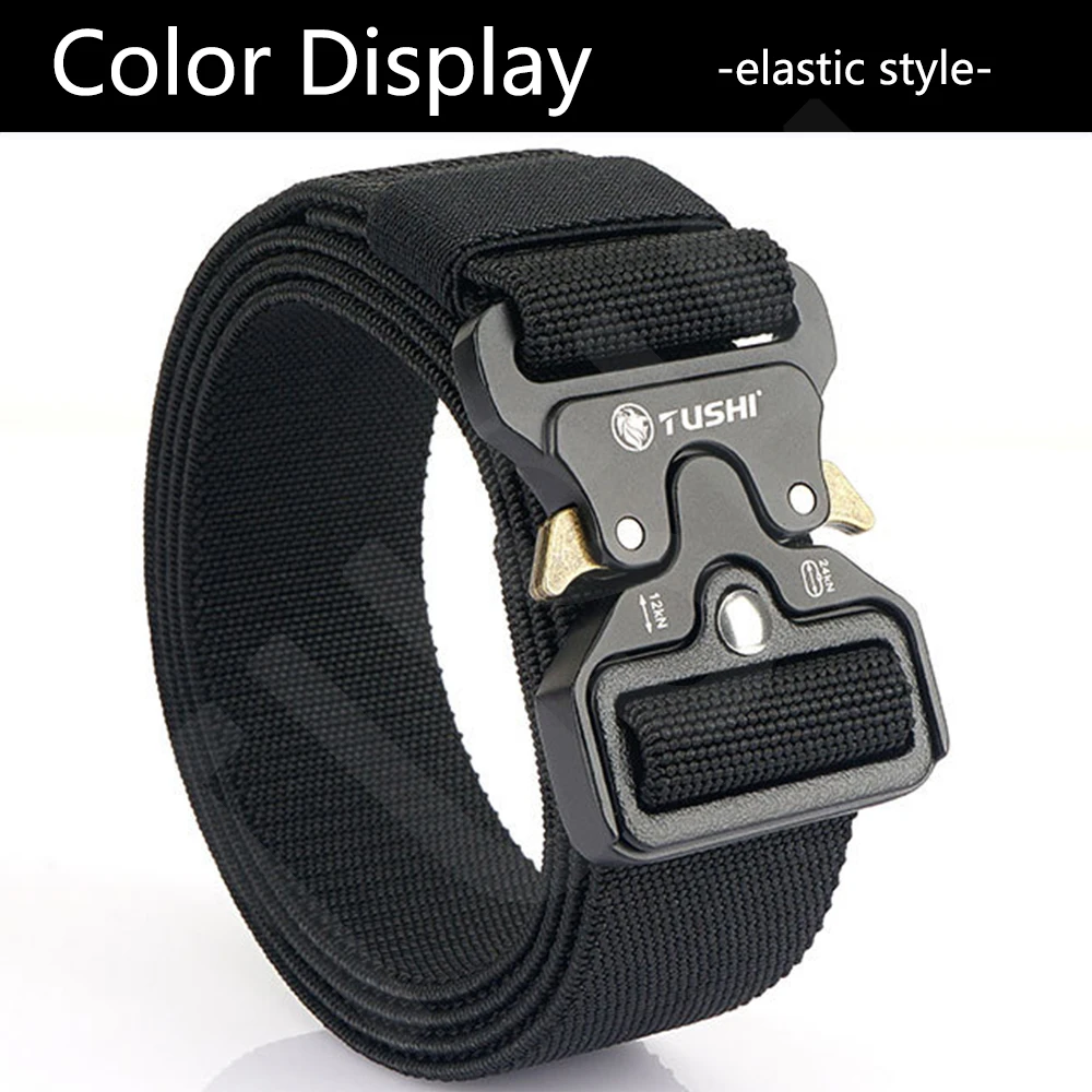 TUSHI Men Army Outdoor Hunting Tactical Multi Function Combat Survival High Quality Marine Corps Canvas For Aluminum Alloy Belt