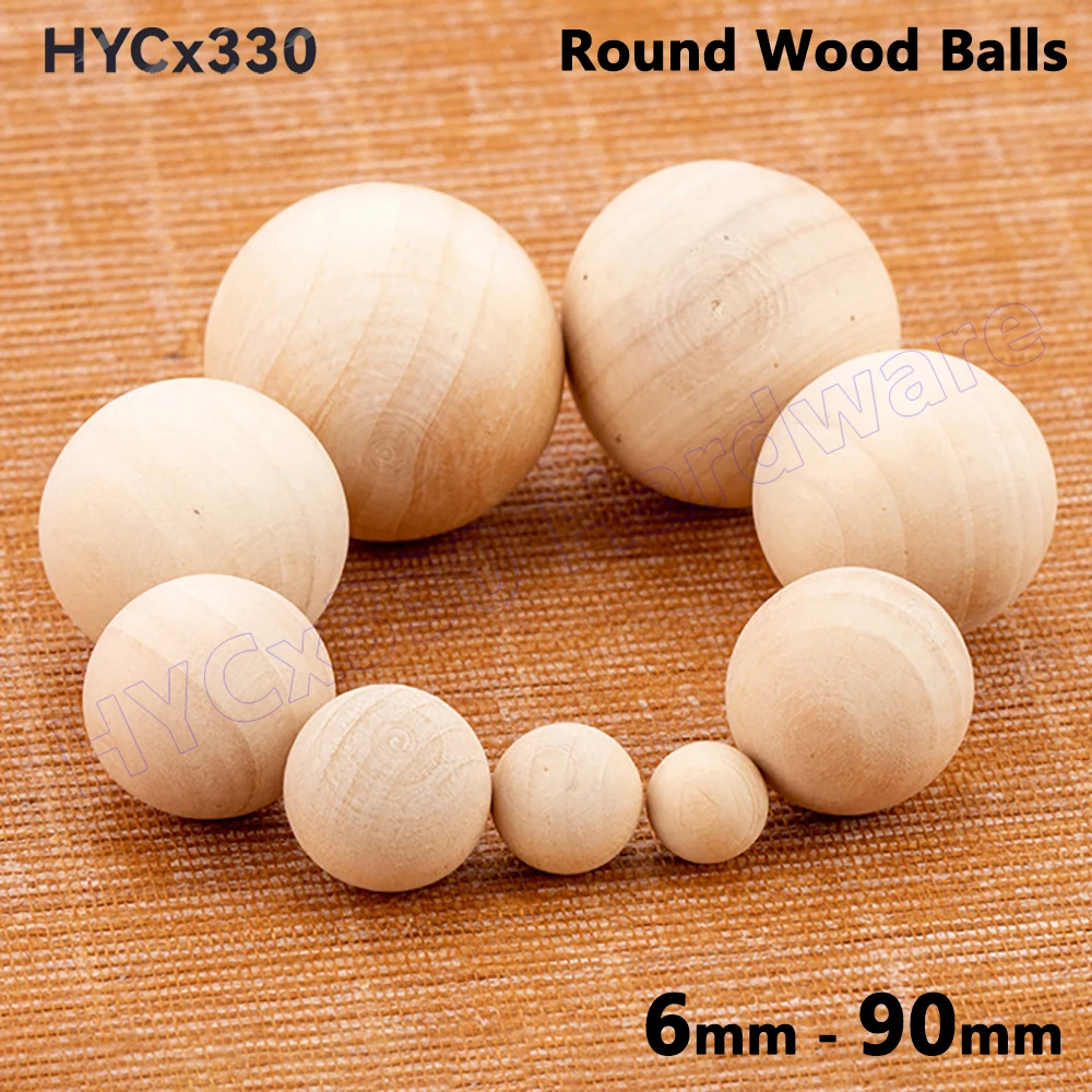 Round Wood Ball Unfinished Wooden Balls Natural Craft Beads 6  8 10 12 to 90mm for DIY Craft Projects Jewelry Making Arts Design