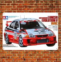 Metal Poster Car Scale Model Tin Sign Plaque Tamiya Lancer Evo Boxart-aluminum