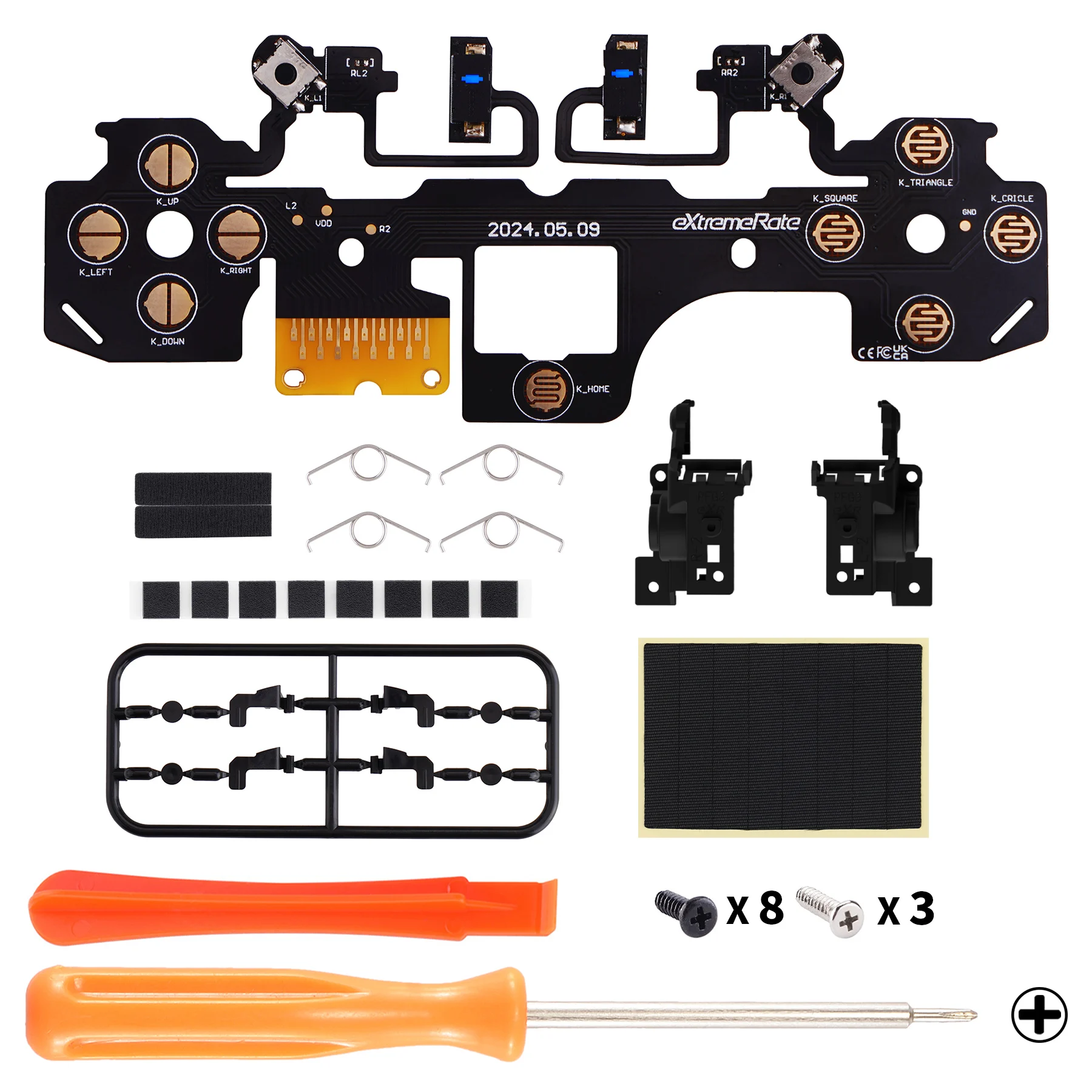 eXtremeRate Ergonomischer Mikroschalter Tactile Clicky Hair Trigger Kit für PS5-Controller BDM-030 Schultertasten, Mausklicken 3