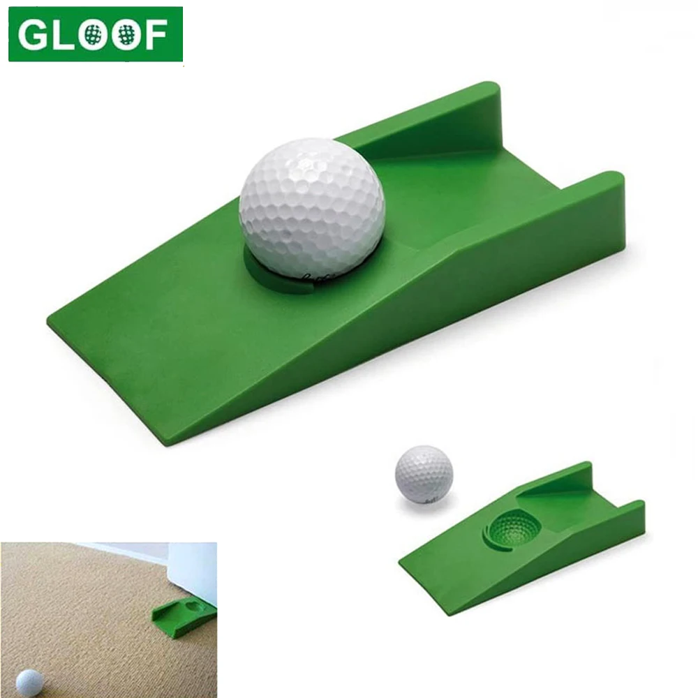 Golf Trainer Aid Door Stopper Golf Game Office Home Carpet Practice Putt Aim for Golf Enthusiast ABS Green Decorative Door Stops