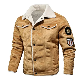 High Quality Leather Jackets Casual Man Winter Fleece Motorcycle Faux Leather Jacket Male Anti-wind Lapel Zipper Jackets Men 3