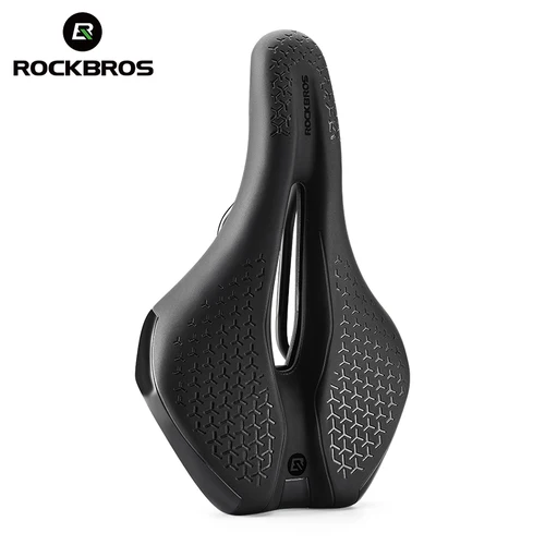 ROCKBROS-sillín de bicicleta hueco, transpirable, a prueba de golpes, asiento de ciclismo, cojín de cuero antideslizante de PU, ligero, para bicicleta de montaña y carretera