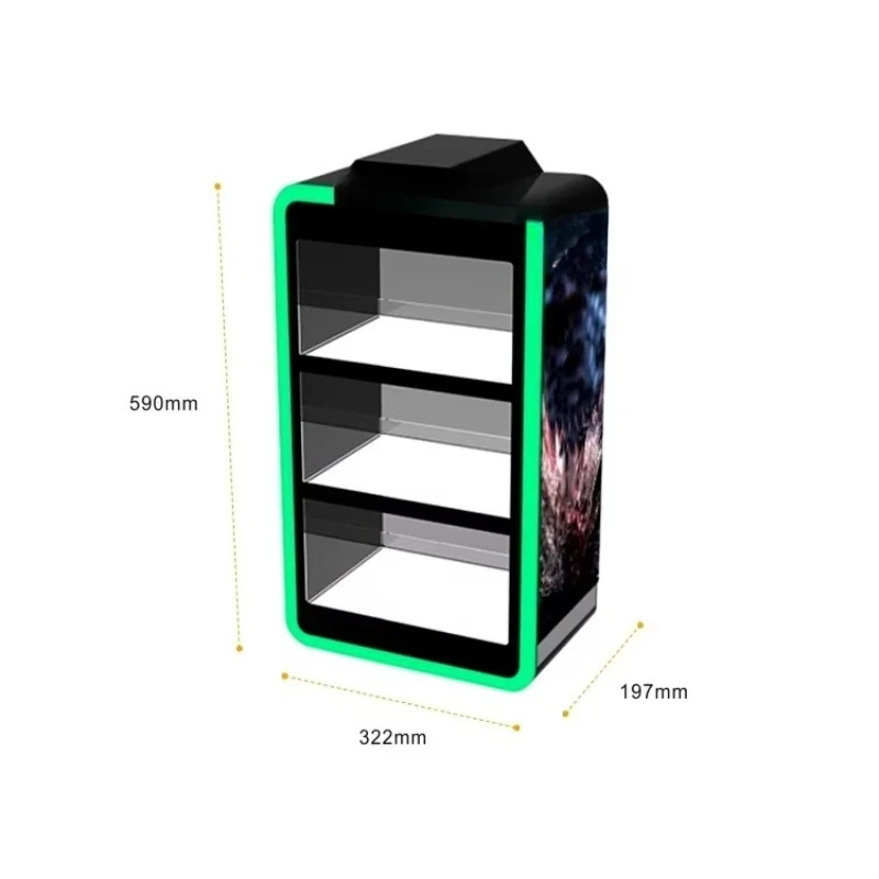 Factory custom color LED plastic modern polished display stand counter cigarette store display case 3rd floor display stand