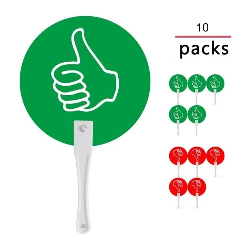 

CORA 10 Pcs Yes or No Classroom Signs Thumb Up Thumb Down Voting Paddle Teacher Supplies Plastic Auction Paddle for Classroom