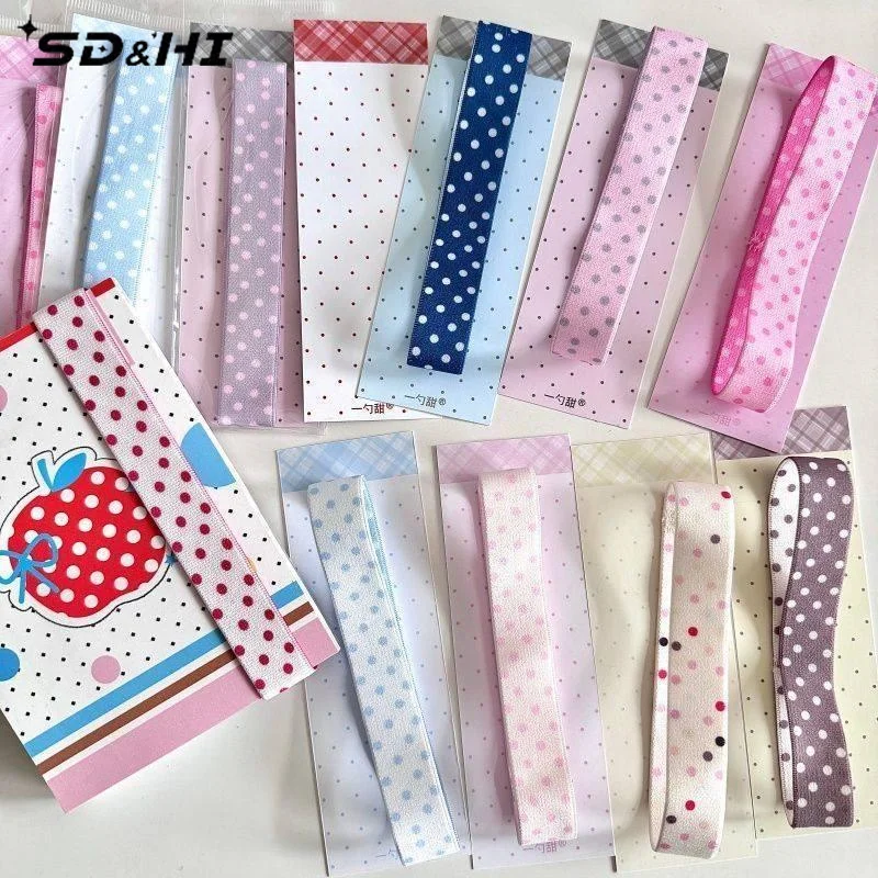 Creative Polka Dots Elastic Strap Double-sided DIY Decoration Notebook Straps Band Binding Rope Storage Accessory