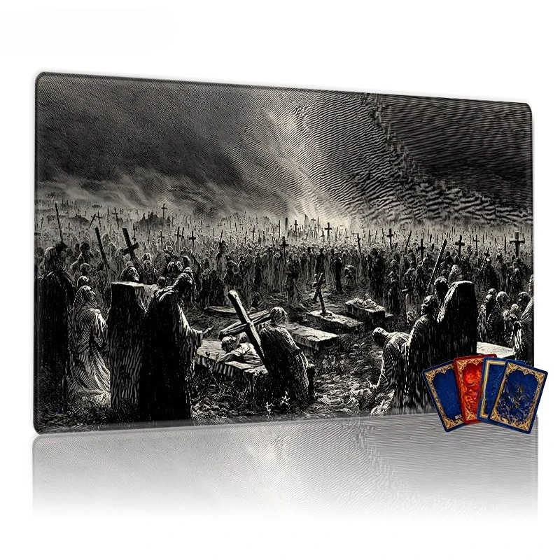 Art Nighttime Branch and Leaf Play Mat - Non-slip and durable surface, perfect for CCG, TCG, RPG games and tabletop decoration