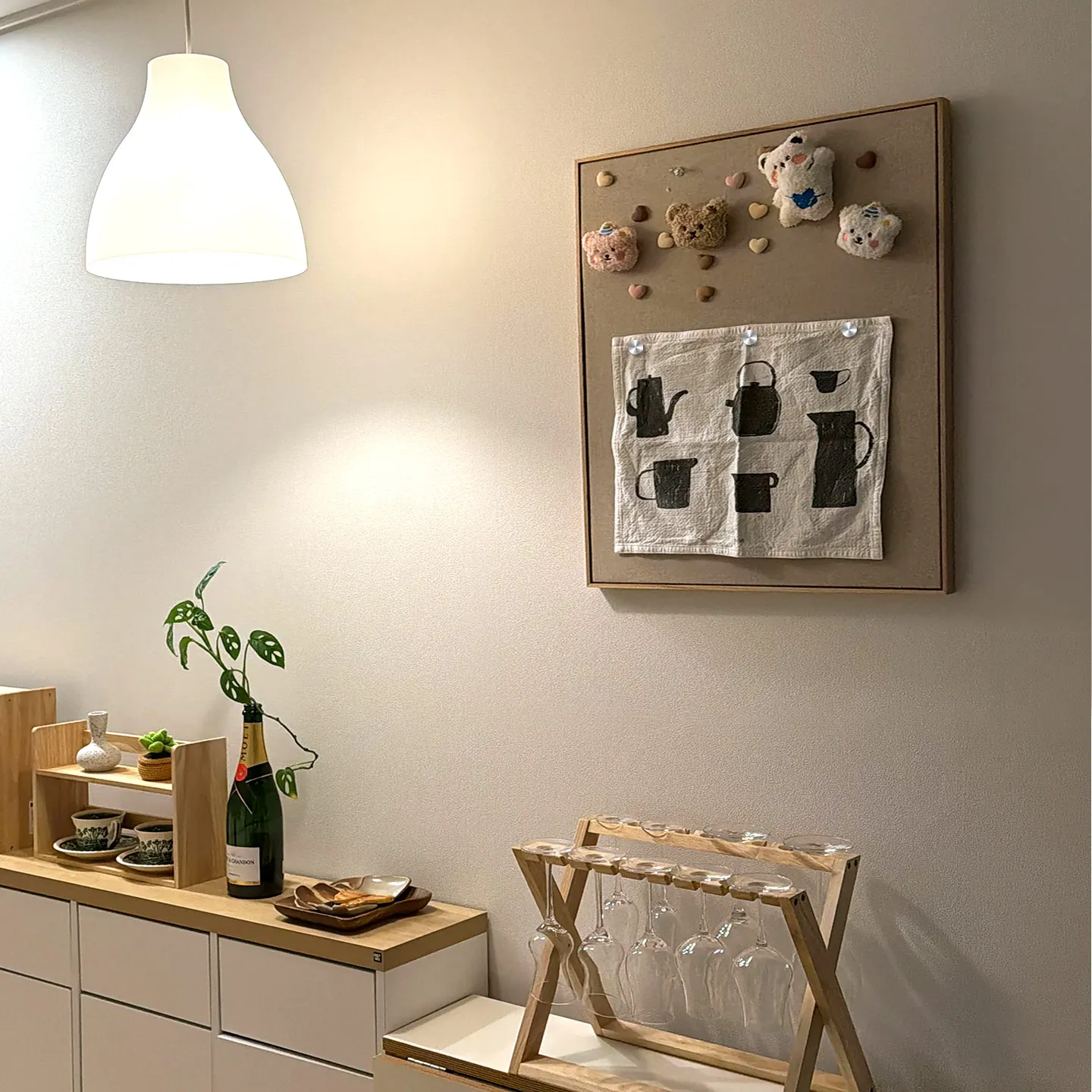 Wooden Decorative Wall Board, Photo Display Board, Hanging Message Board, Notice Board for Pictures Notes Cards, Home Office Roo
