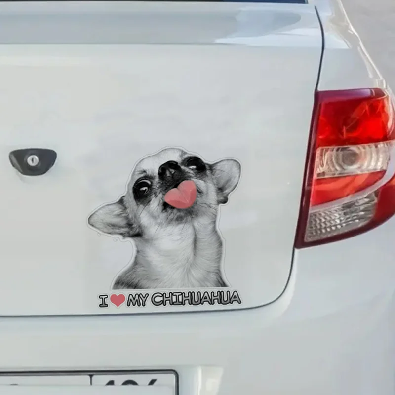 I Love My Chihuahua Cute Dog Car Sticker for Auto Trunk Bumper Window Truck Body Styling Motorcycle Vehicle Animal Decoration