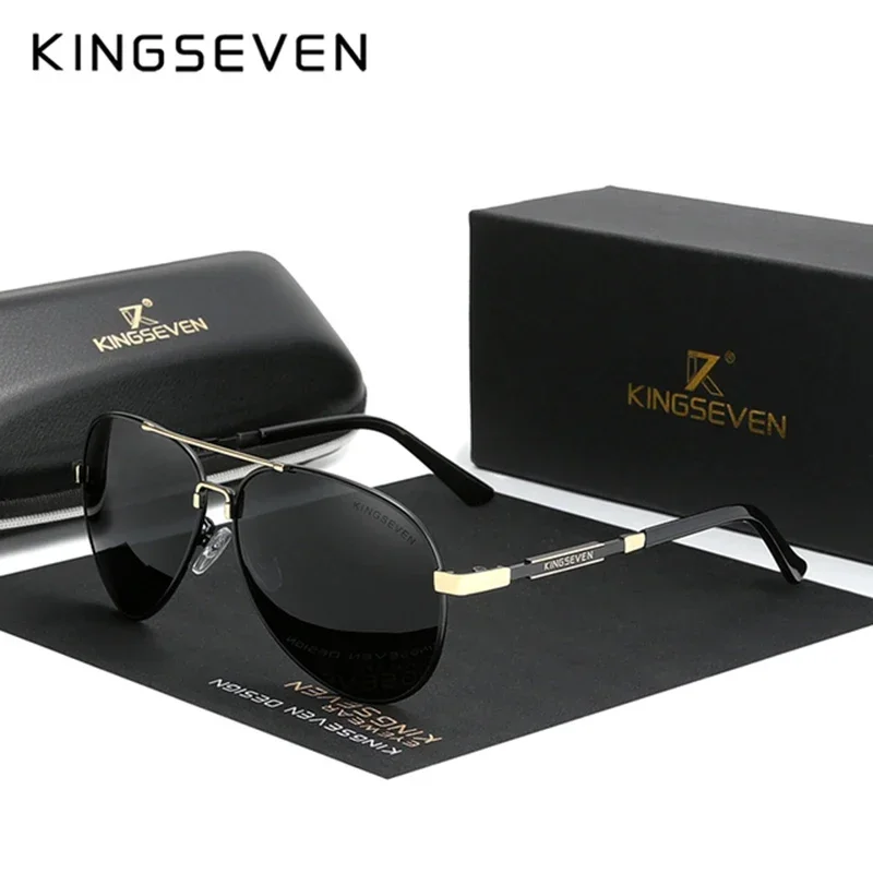 KINGSEVEN Leisure Pilot Frame Sunglasses Unisex Polarized Driving Casual Glasses UV400 Travel High Quality Shades Eyewear