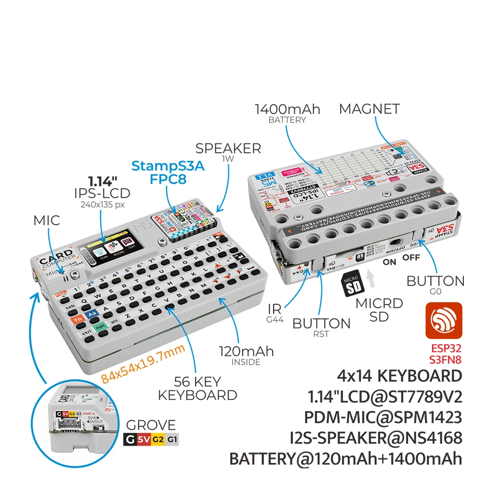 Cardputer ufficiale M5stack con M5stampS3A v1.1