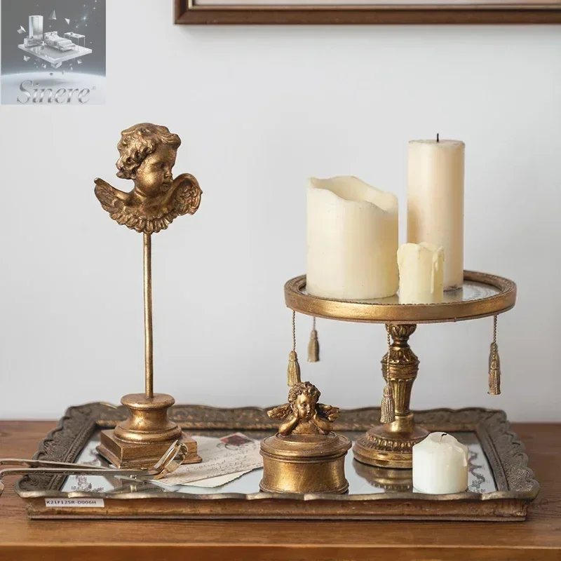 

Retro retro court ins style Nordic tray ornament light luxury literature and art photo nostalgic props European style old