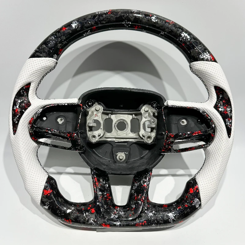 FOR Challenger Silver-Red Forged Carbon Fiber Customizable Sports Racing Wheel Suitable for  Charger Challenger SRT  Wheel Parts