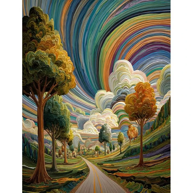 Abstract Sky Trees 500/1000/1200/2000 PCS Jigsaw Puzzles Family Activity Games for Gameroom Bedroom Gifts Home Decor