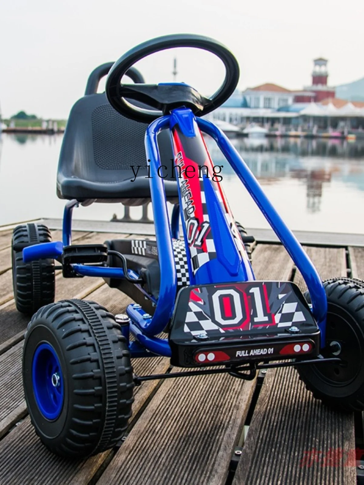 Tqh mainan Pedal Go-Kart empat roda anak-anak, mainan Pedal sepeda olahraga kebugaran kereta bayi ukuran kecil besar anak laki-laki dan perempuan