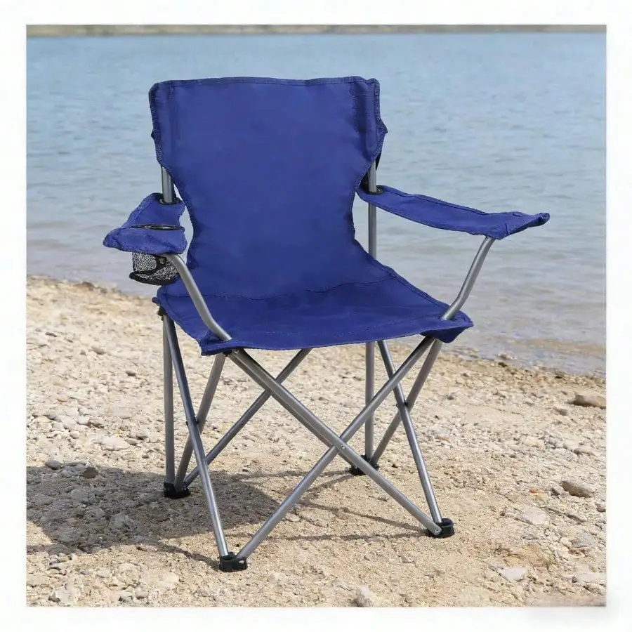 

Сверхпрочное кресло-квадроцикл королевского синего цвета – стальная рама, подстаканник, незаменимая вещь для кемпинга и отдыха на природе в США