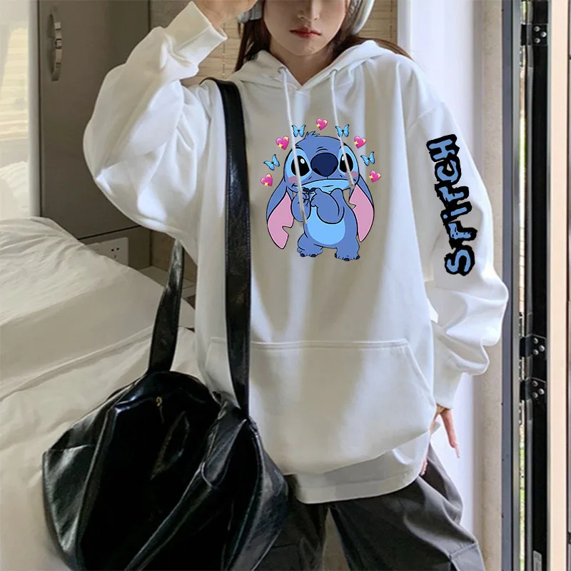 Kawaii Stitch Hoodie Y2k Clothes Women Clothing Stitch Disney Long Sleeve Sweatshirt Women's Sweatshirts Y2k Hoodies Clothes