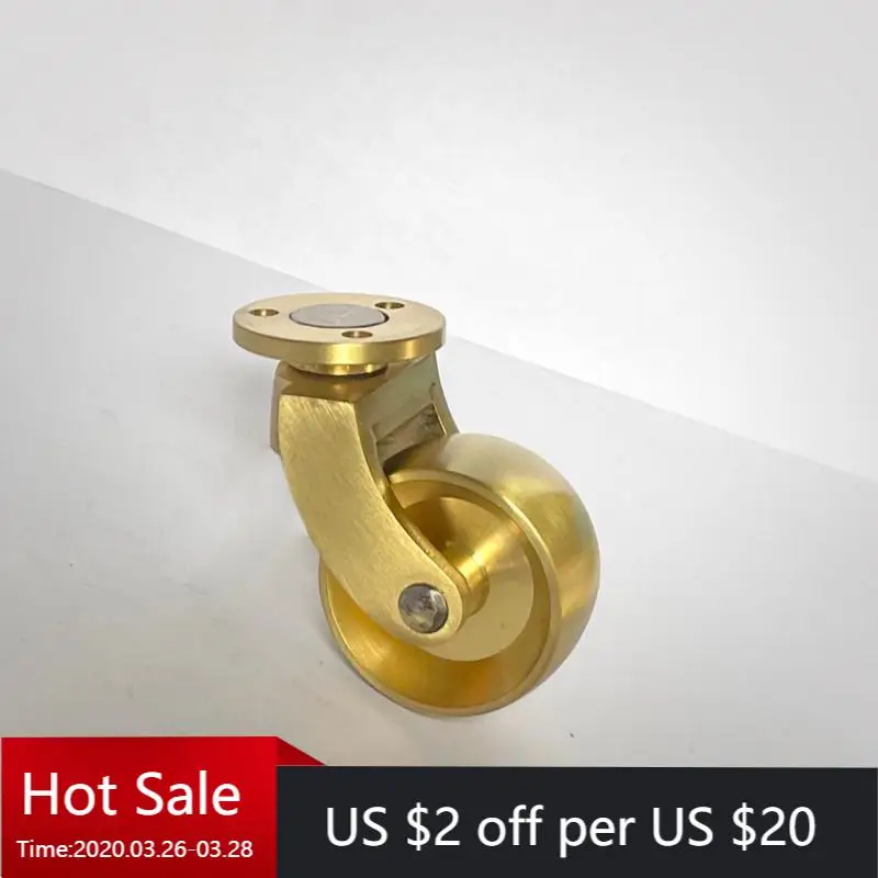 

4 PCS Threaded Brass Casters - European Design Swivel Rubber Wheels for Furniture, Carts & Cabinets (M8/M10 Screw Compatible)