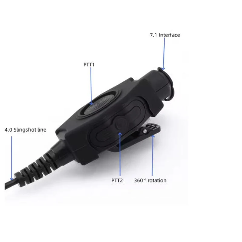 Waterproof Large PTT Button Launch Switch Adapter To 7.1mm Tactical Earphones for Motorola XIR P8668 P8200 P8268 DP3400 APX7000