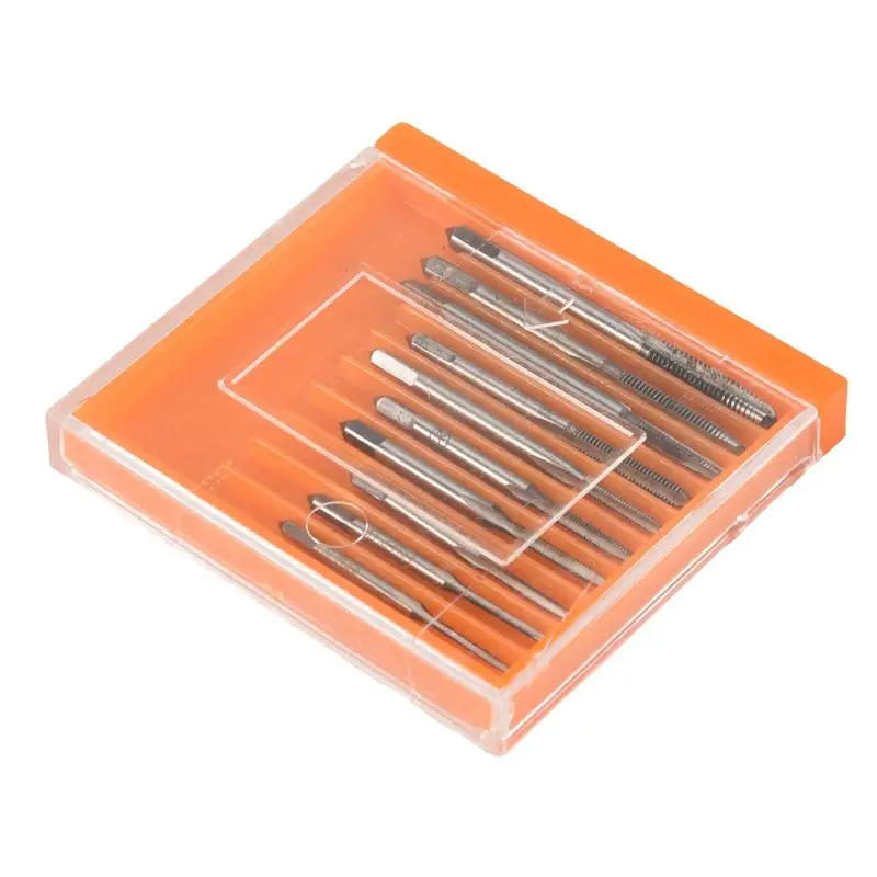 

10Pcs HSS M1 M1.2 M1.4 M1.6 M1.7 M1.8 M2 M2.5 M3 M3.5 Mini Tap Drill Bit Machine Metric Thread Tap Set Screw Tap-[A04I Tools]