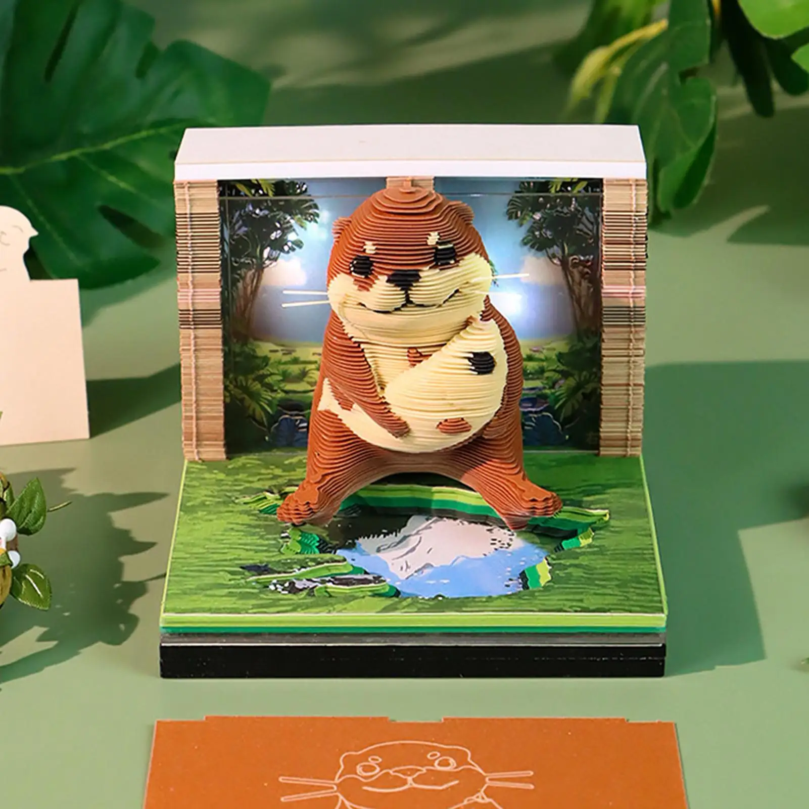 3D Calendar 3D Animal Desk Calendar With Acrylic Cover For Home Offices School Dormitory Apartment Bedroom Nursery Holiday