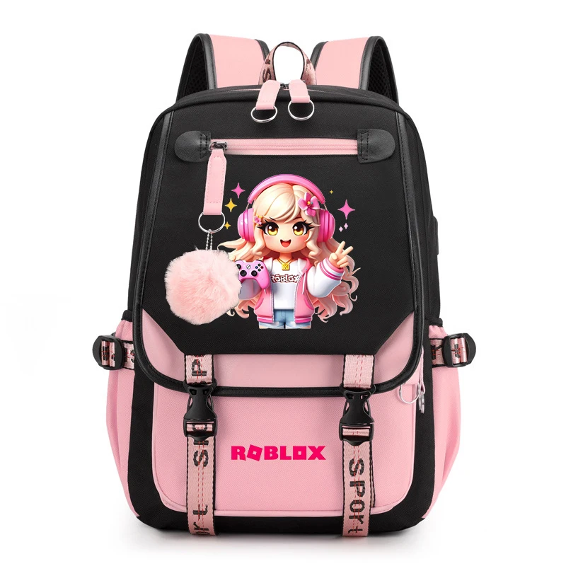 

ROBLOX Game Printed Kids School Backpack Girls Cartoon Lightweight Leisure Student Bag for Teen Girls