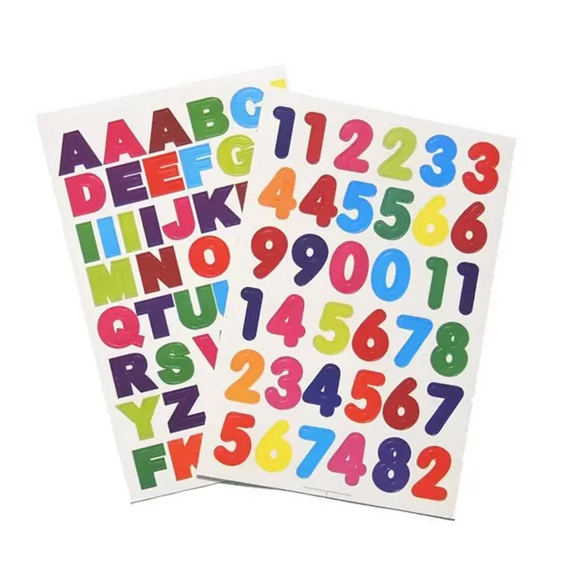 10pcs/set Children Sticker Toys Colorful Number Letter Handmade DIY Decorative Stickers for Kid Birthday Children Day Gifts TMZ