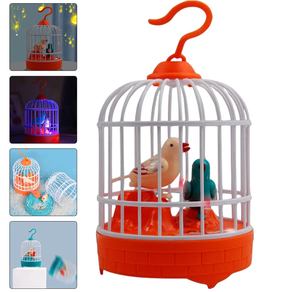 

Voice Control Electric Birdcage Simulation Acoustic Interactive Singing Bird Cage Educational Fun for Kids Birdcage Toy