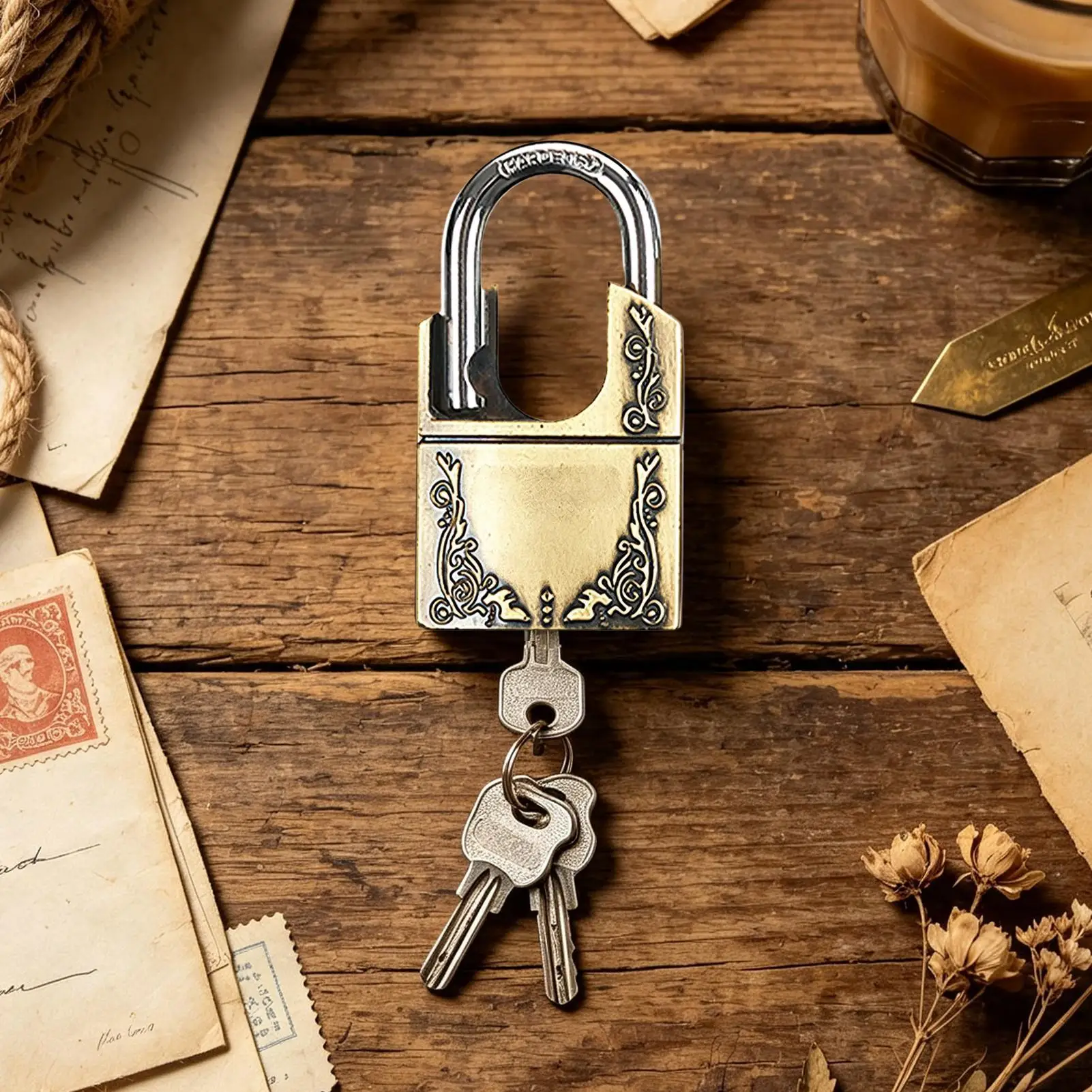Padlock With Key Heavy-Duty Semi-Enclosed Alloy Steel Waterproof Heavy Duty Padlock Locker Lock For Garage Gym Yard Garden Gate