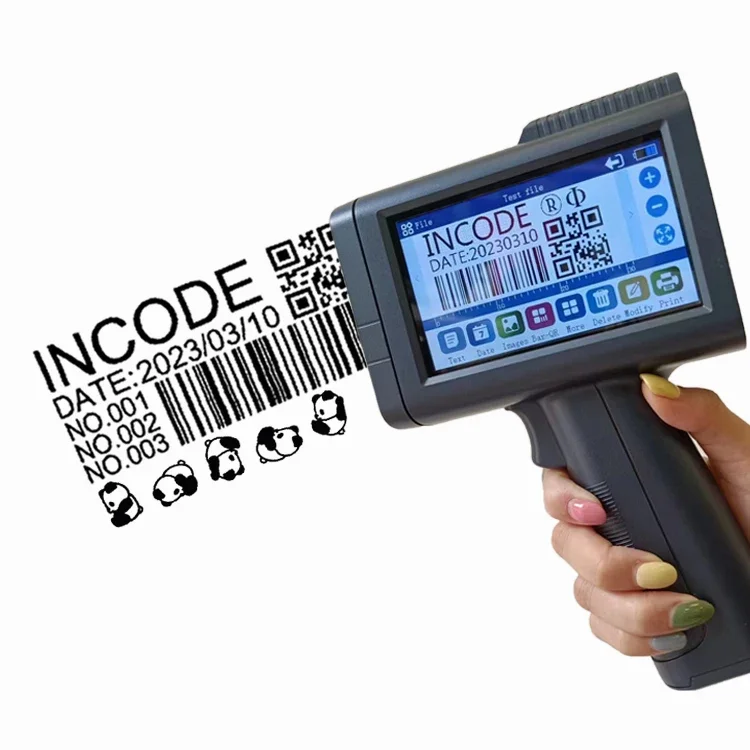 INCODE Mini Handheld Inkjet Machine Hand Held Portable Ink Jet Printer For Box Logo Batch Code Printing